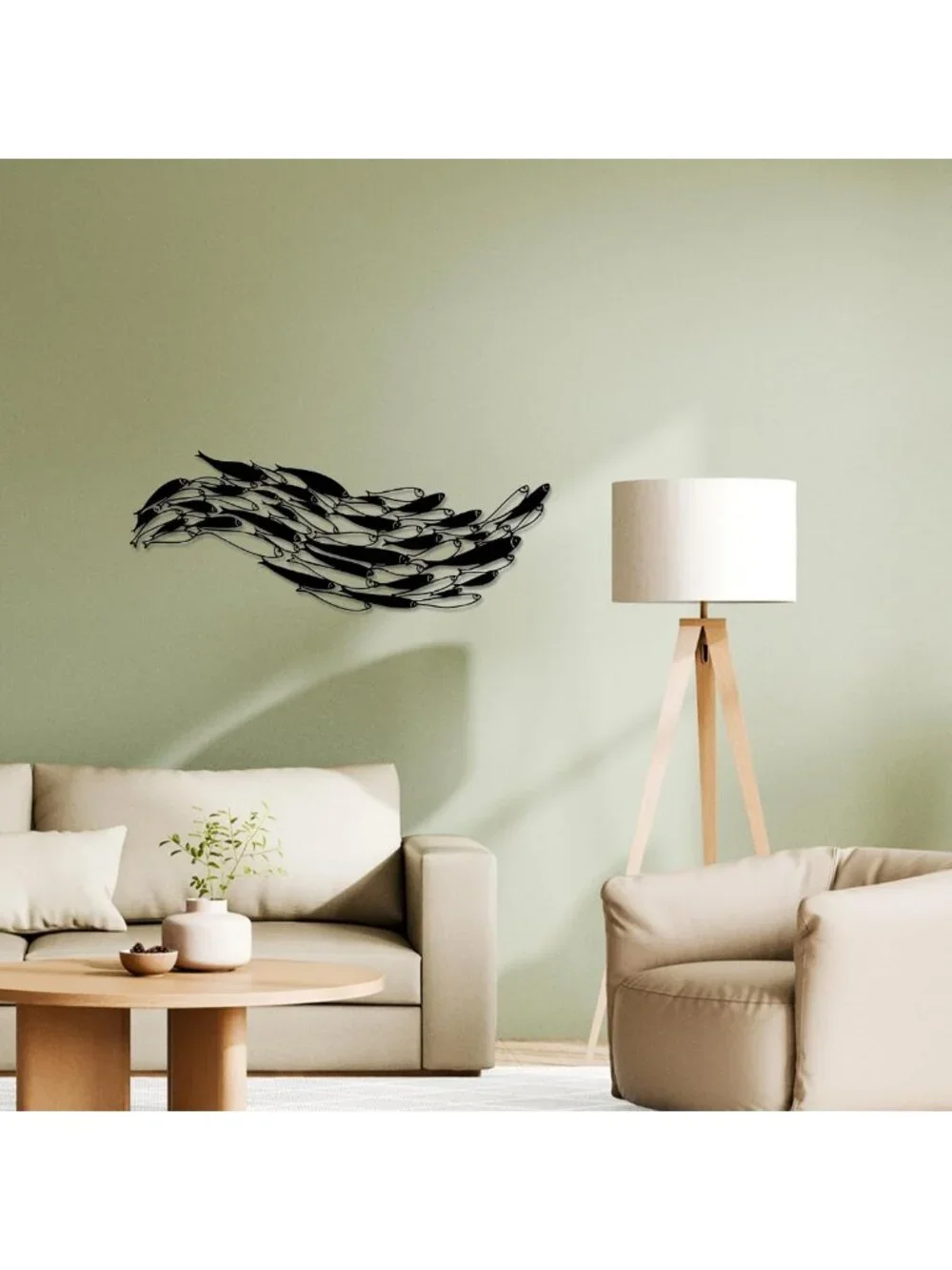 Metal Fish Sculpture Set - Ocean Wall Art | Rust-Resistant Coastal Decor for